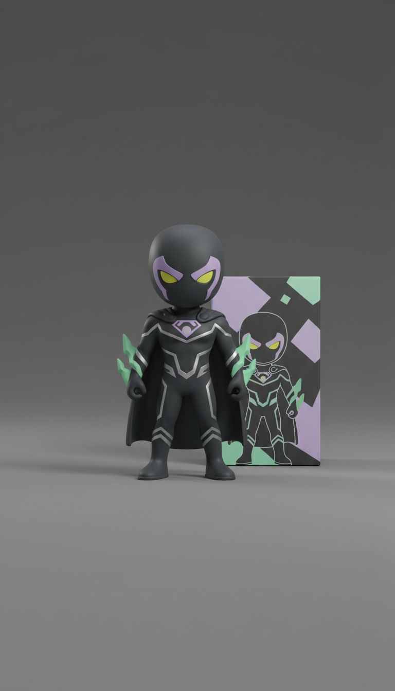 Charcoal edition vinyl figure for the gallery