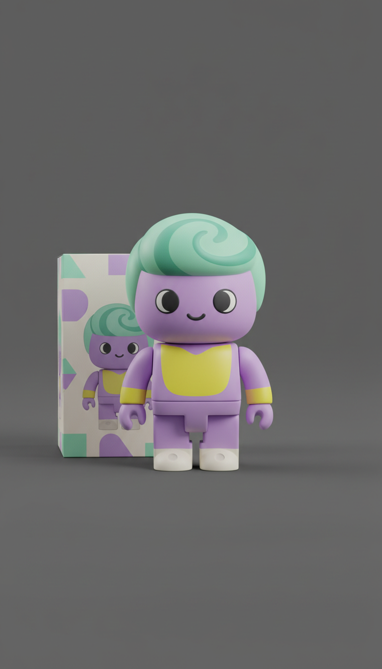 Vinyl figure with lavender accent