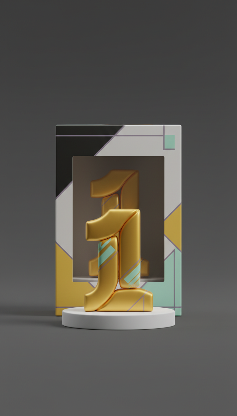 Vinyl figure with golden number detail