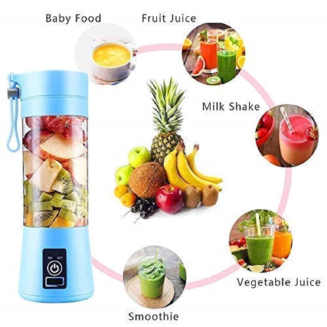 Portable USB Rechargeable 6-Blade Blender