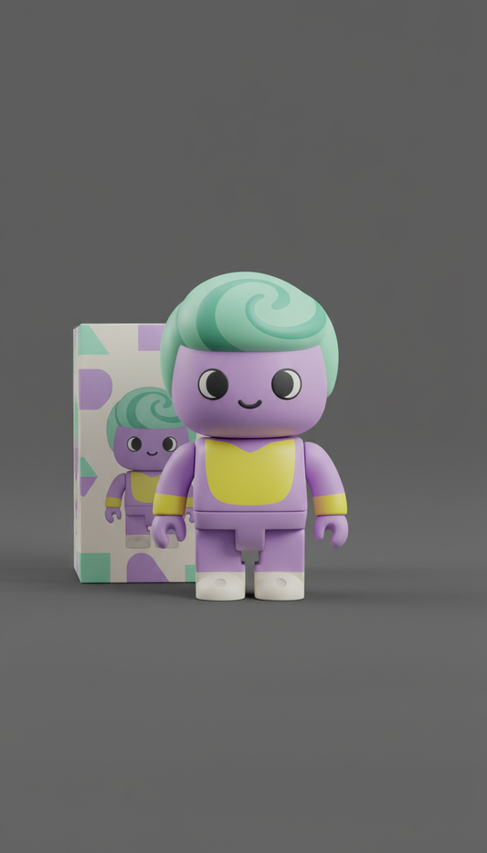 Vinyl figure with lavender accent