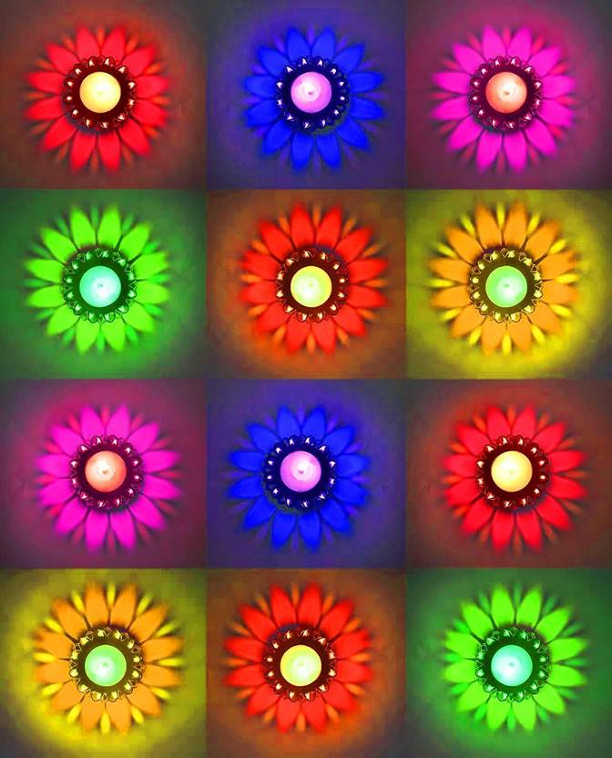 3D Reflection Diya (Set Of 12)