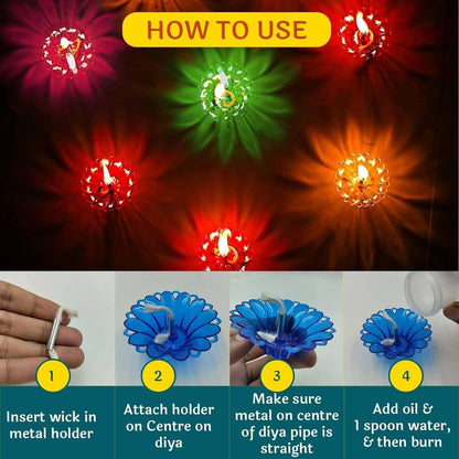 3D Reflection Diya (Set Of 12)